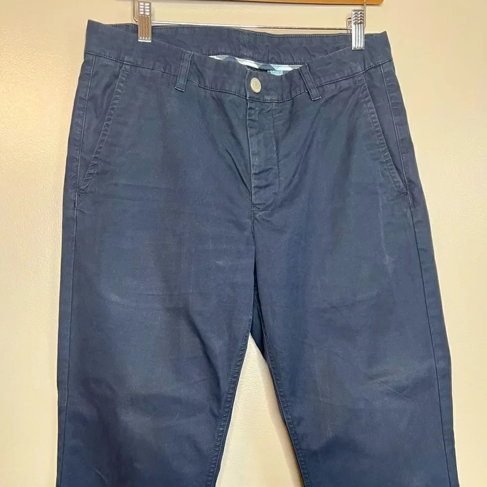 Bonobos washed chinos pants navy blue‎ size 32 business casual academia boot fit